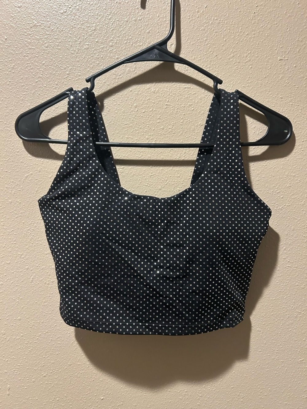 ZYIA Black Sports Bra with‎ silver sparkles